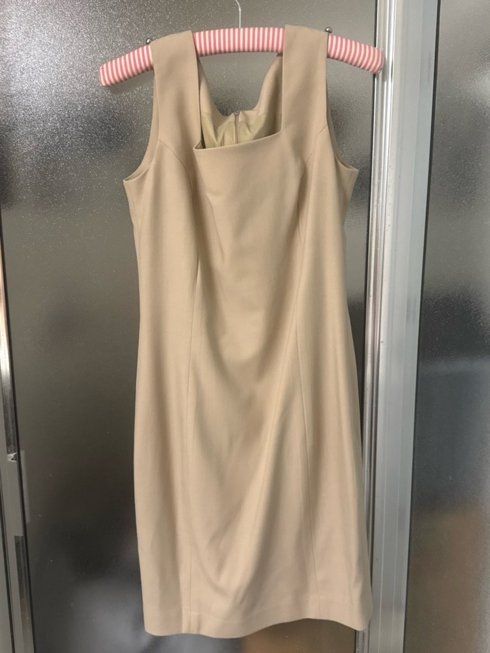 Sleeveless Cream Midi Sheath Dress - Sleek Work-to-Event Style